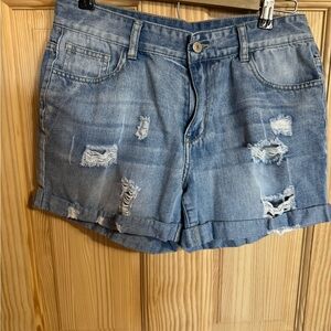 Distressed Denim Women Shorts